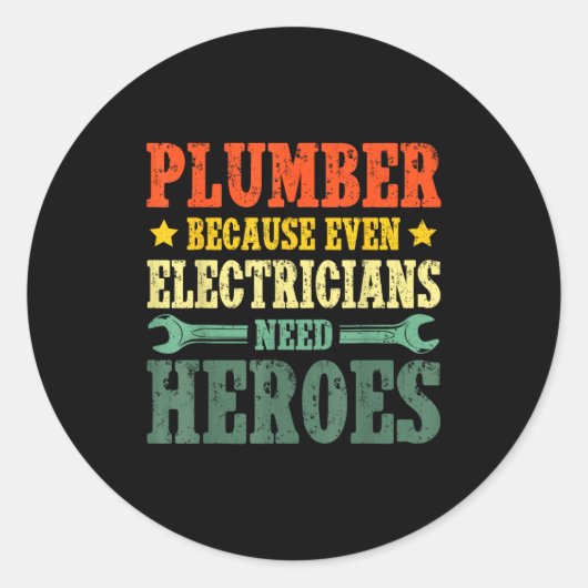 Cool Plumber Costume For Men Women Plumbing Tool P Ronde Sticker (Voorkant)