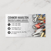 Cool Plumbing Tools Illustration Visitekaartje (Voorkant)