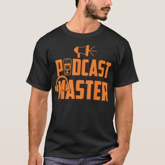 Cool Podcast Master Funny Microphone Boss Gift T-shirt (Voorkant)