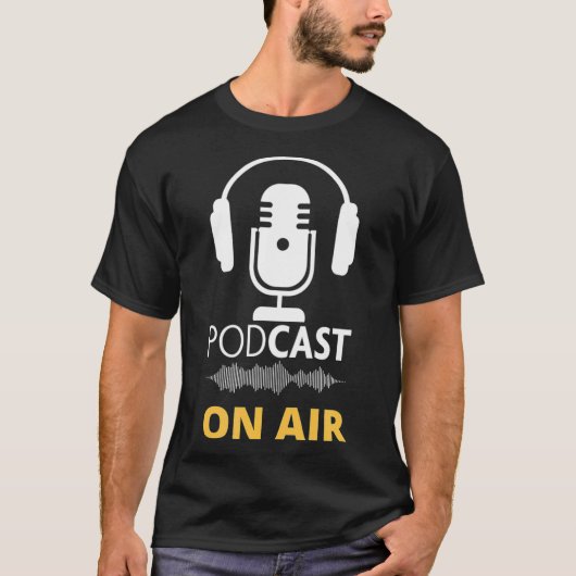 Cool Podcasting Podcaster Recording Microphone Ear T-shirt (Voorkant)