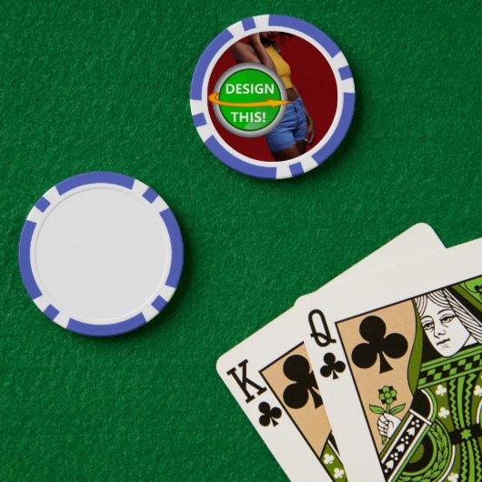 COOL! Poker Chips - Blauw - Aangepast (Pokertafel (Dubbel))