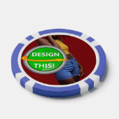 COOL! Poker Chips - Blauw - Aangepast (Enkel)