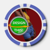 COOL! Poker Chips - Blauw - Aangepast (Voorkant)