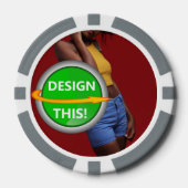 COOL! Poker Chips - Grijs - Aangepast (Voorkant)