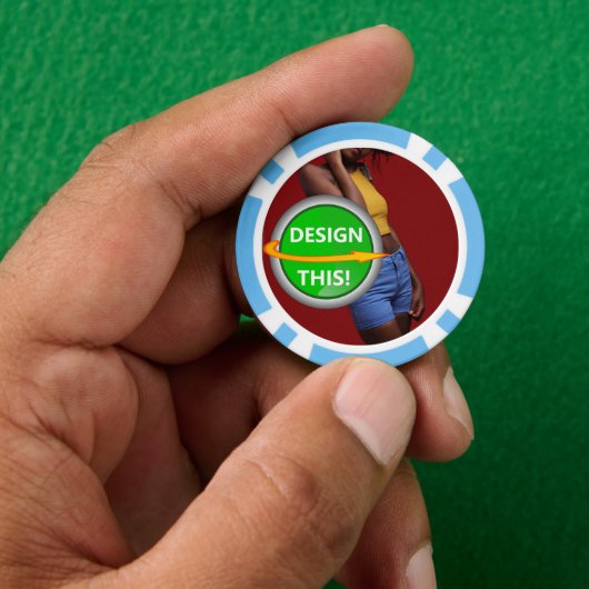 COOL! Poker Chips - Lichtblauw - Aangepast (Hand)