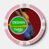 COOL! Poker Chips - Roze - Aangepast (Voorkant)