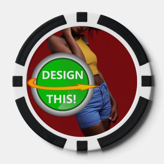 COOL! Poker Chips - Zwart - Aangepast (Voorkant)