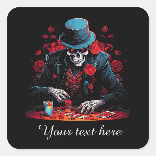 Cool Poker liefhebbers voegen tekst toe Vierkante Sticker (Voorkant)