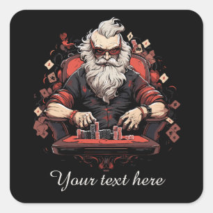 Cool Poker liefhebbers voegen tekst toe Vierkante Sticker