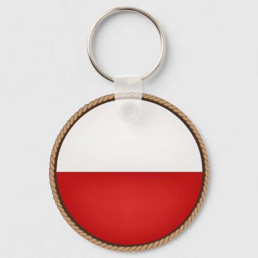 Cool Poland Flag Seal Sleutelhanger (Voorkant)
