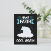 Cool Polar Bear Earth Care Animal Rescue Save Briefkaart (Staand voorkant)