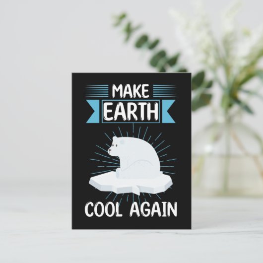 Cool Polar Bear Earth Care Animal Rescue Save Briefkaart (Staand voorkant)