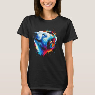 Cool Polar Beer Hoofdtelefoon Muziek Art Christmas T-shirt
