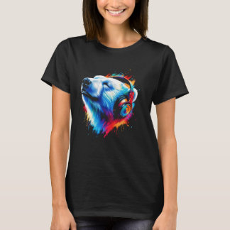 Cool Polar Beer Hoofdtelefoon Muziek Art Christmas T-shirt