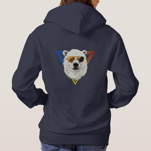 Cool Polar Beer met zonnebril Hoodie (Achterkant)
