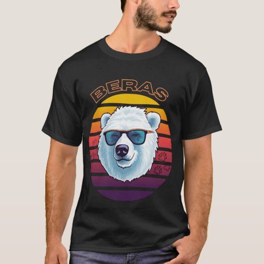 Cool Polar Beer Retro Sunset Surfen Vibes T-shirt (Voorkant)