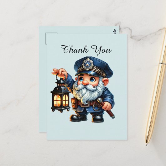 Cool Politie bedankt Briefkaart (Voorkant / Achterkant in situ)
