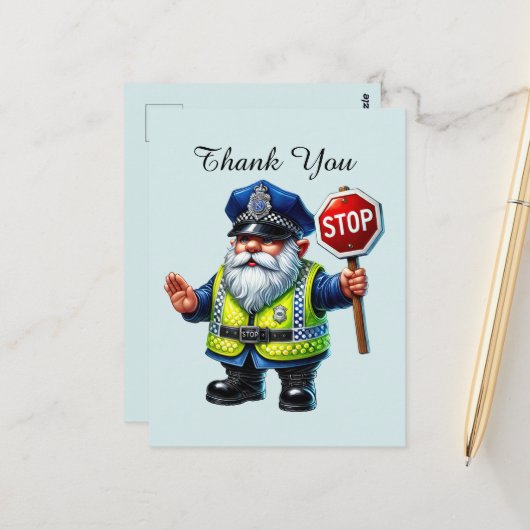 Cool Politie bedankt Briefkaart (Voorkant / Achterkant in situ)