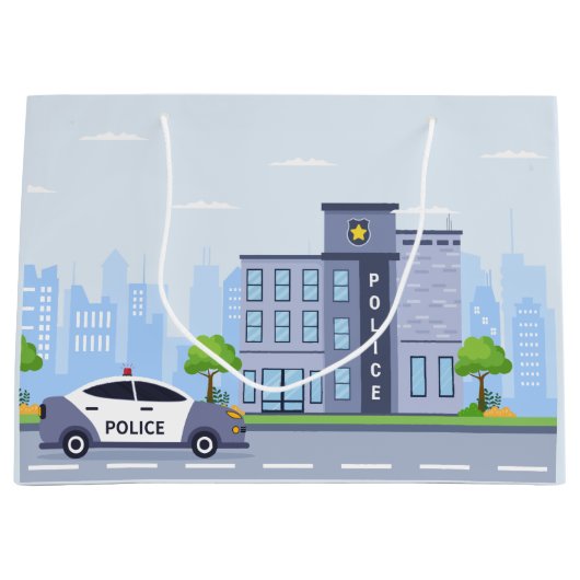 Cool Politiebureau: Grote Gift Bag Groot Cadeauzakje (Voorkant)