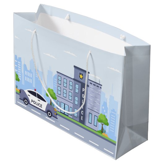 Cool Politiebureau: Grote Gift Bag Groot Cadeauzakje (Achterkant Gekanteld)