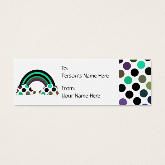 Cool Polka Dot Rainbow Gift Label Mini Visitekaartjes (Voorkant)