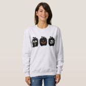 Cool pompoen ontwerp retro Halloween sweatshirt (Voorkant volledig)