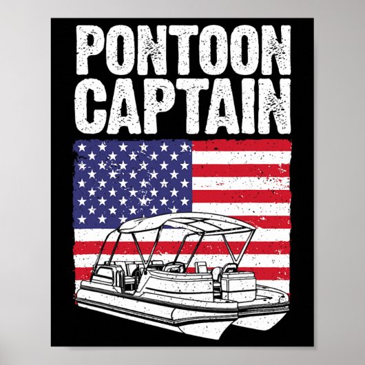 Cool Pontonboot Kapitein Kunst Voor Mannen Vrouwen Poster (Voorkant)