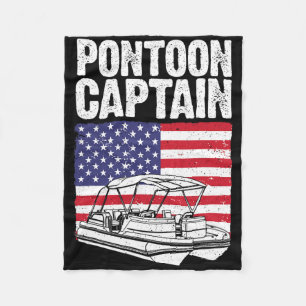 Cool Pontoon Boot Kapitein Kunst Voor Mannen Vrouw Fleece Deken