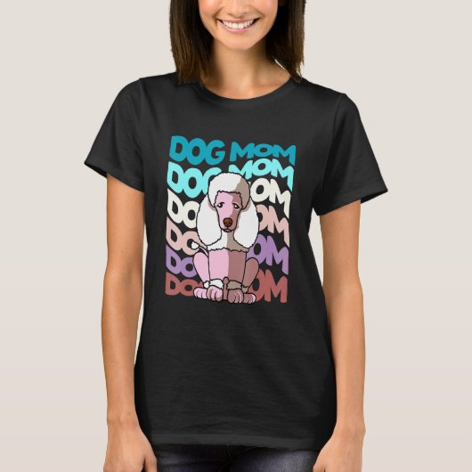 Cool Poodle Dog Mam Retro Dog T-shirt (Voorkant)
