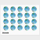 Cool Pool Party Dank u Verjaardag Ronde Sticker (Vel)