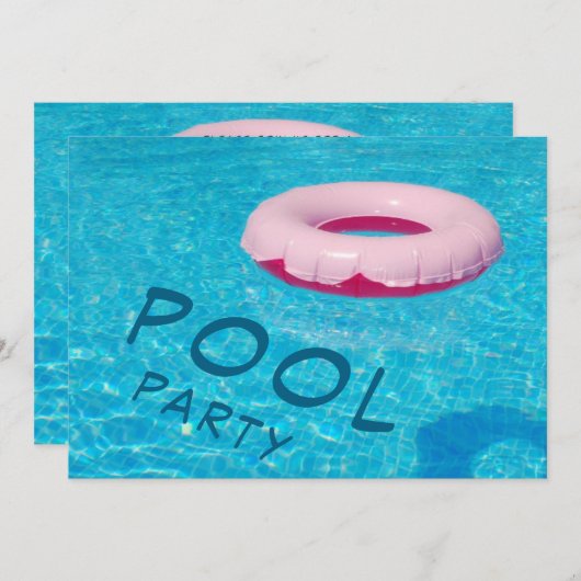 Cool Pool Party Kaart (Voorkant / Achterkant)