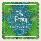 Cool Pool Party palmbladeren Kartonnen Onderzetters (Voorkant)