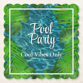 Cool Pool Party palmbladeren Kartonnen Onderzetters