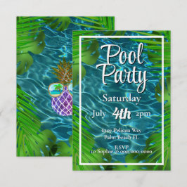 Cool Pool Party palmenbladeren  Kaart