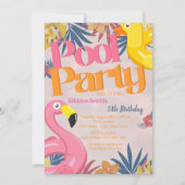 Cool Pool Party Speelgoed Tropische bladeren Verja Kaart (Voorkant)