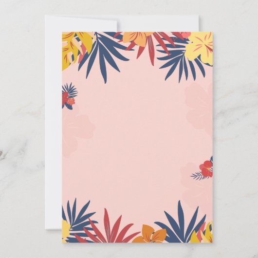 Cool Pool Party Speelgoed Tropische bladeren Verja Kaart (Achterkant)