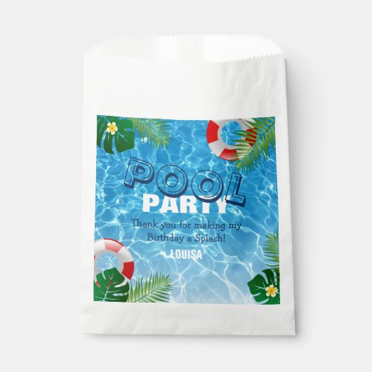Cool Pool Party Verjaardag Dank u Bedankzakje (Voorkant)