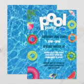 Cool Pool Party | Verjaardagszwemmen Kaart (Voorkant / Achterkant)