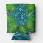 Cool Pool Party vibes palmbladeren Blikjeskoeler (Achterkant)