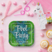 Cool Pool Party vibes palmbladeren Papieren Bordje (Feest)