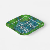 Cool Pool Party vibes palmbladeren Papieren Bordje (Gebogen)