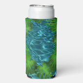 Cool Pool Party vibes palmbladeren Seltzer Blikjeskoeler (Seltzer Achterkant)