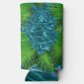 Cool Pool Party vibes palmbladeren Seltzer Blikjeskoeler (Achterkant)