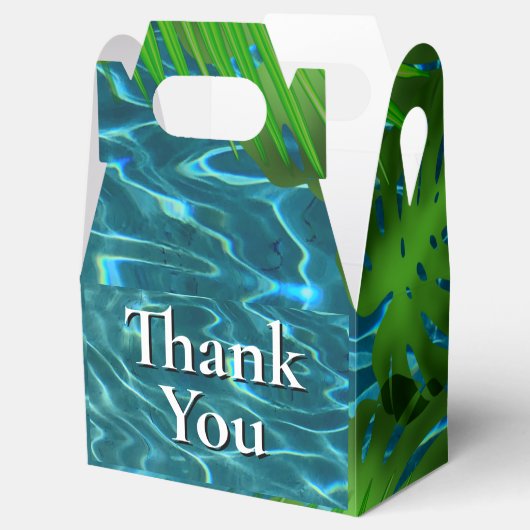 Cool Pool Party vibes waterpalmbladeren Bedankdoosjes (Geopend)