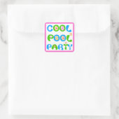 Cool Pool Party Vierkante Sticker (Tas)