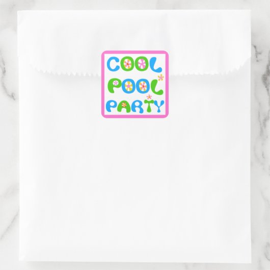 Cool Pool Party Vierkante Sticker (Tas)