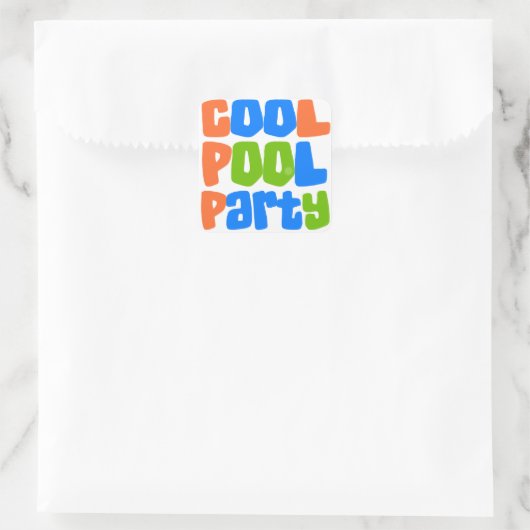 Cool Pool Party Vierkante Sticker (Tas)