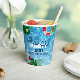 Cool Pool Party | Zwembirthday-invatie Papieren Bekers