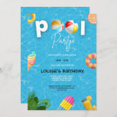 Cool Pool Party | Zwemverjaardag Kaart (Voorkant / Achterkant)