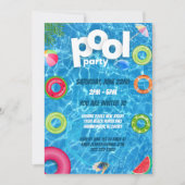 Cool Pool Party | Zwemverjaardag  Kaart (Voorkant)